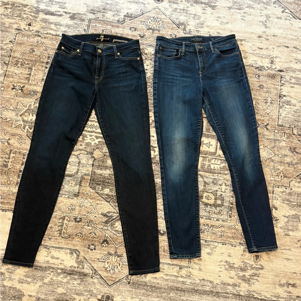 PERFECT FOR BOOT WEATHER! 7 For All Mankind & Lucky Blue Skinny Jeans